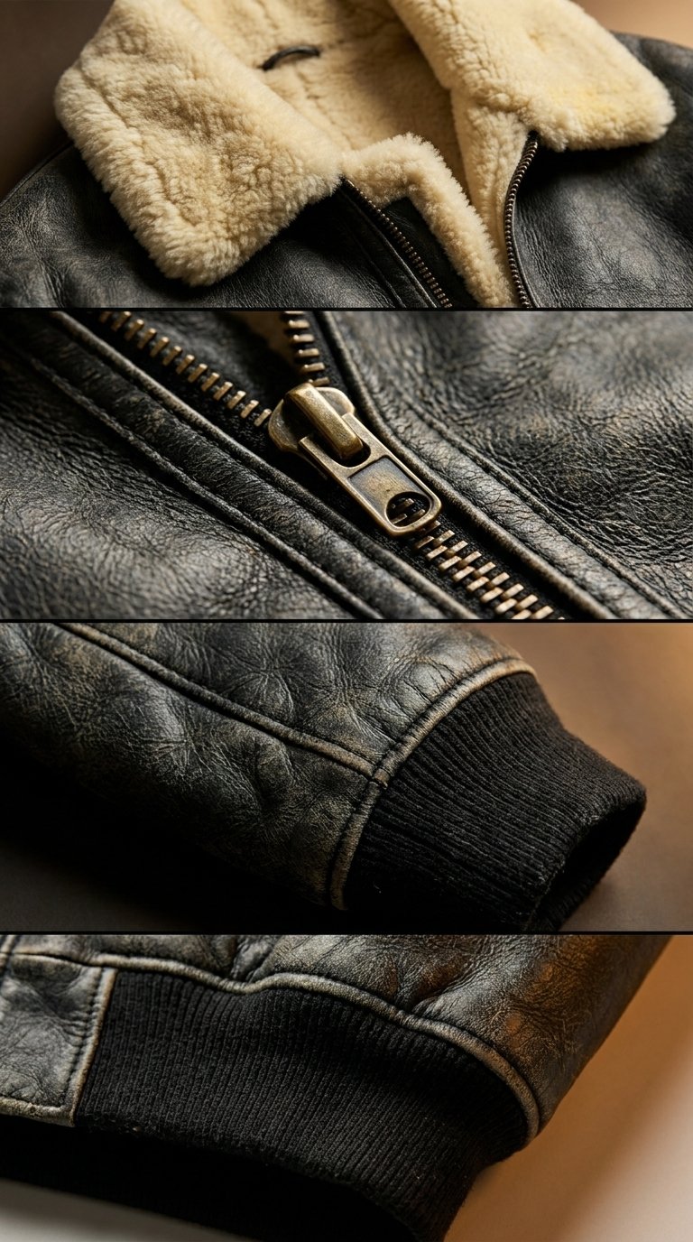 Noir Emerge Aviator Jacket - Image 4
