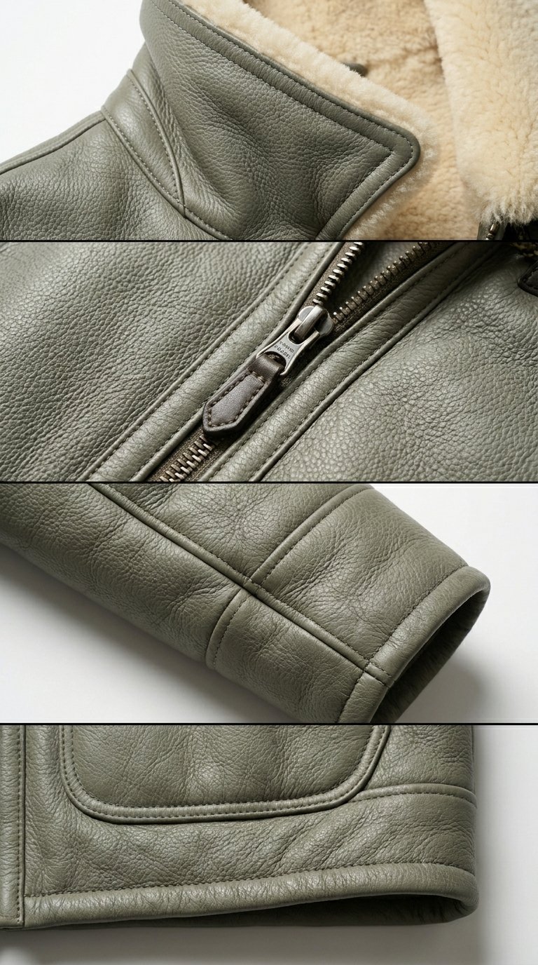 Sage Latch Aviator Jacket - Image 4
