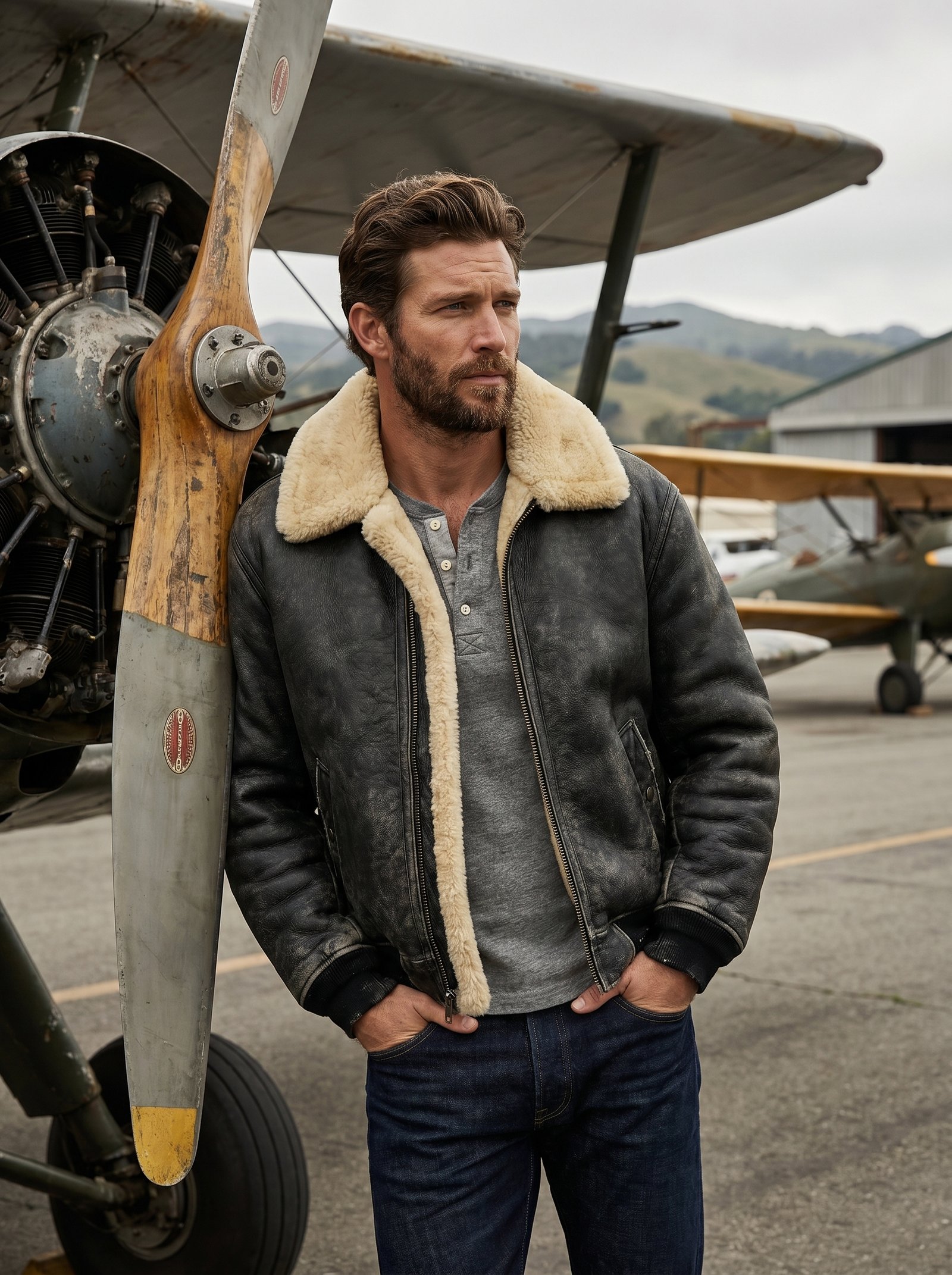 Noir Emerge Aviator Jacket
