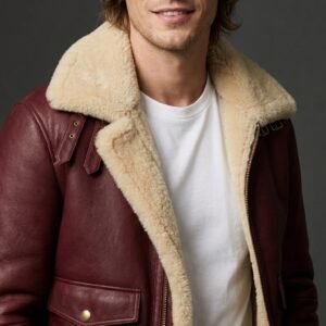 Burgundy Epoch Aviator Jacket