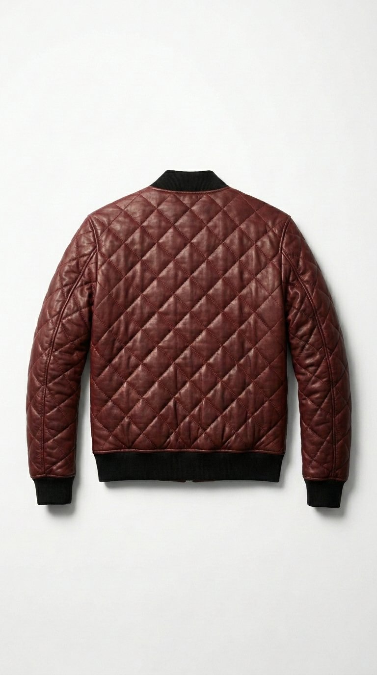 Oxblood Mosaic Bomber Jacket - Image 3