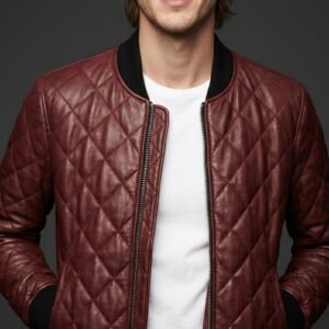Oxblood Mosaic Bomber Jacket